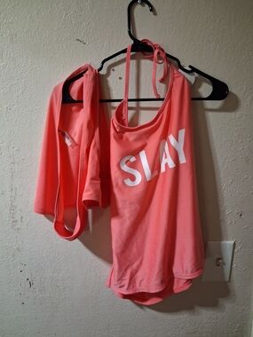 Coral Pink Halter Bikini Top - Women’s Swim